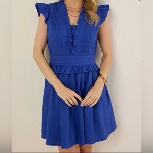 Avara Makayla Dress Size XS blue Zip Back
Pockets Lined  100% Cotton